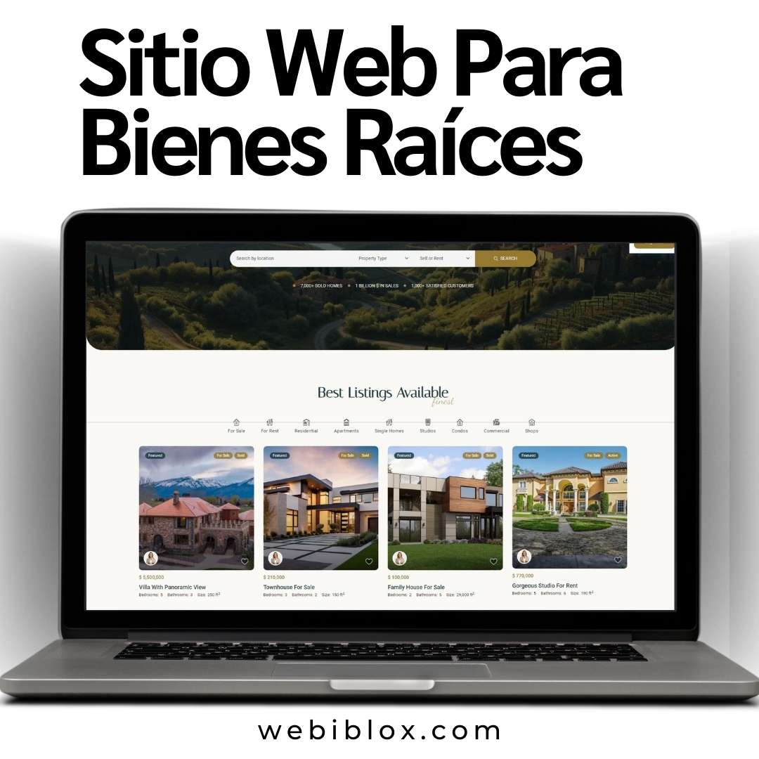 Sitio web Para Bienes Raíces Creación de Sitio web Para Bienes Raíces